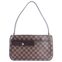 Vintage Louis Vuitton Damier Ebene Aubagne 4lr0321 Brown Coated Canvas Shoulder Bag