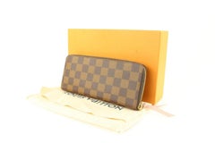 Louis Vuitton Damier Ebene Ballerine Clemence Long Zippy Wallet Zip Around 37LV0
