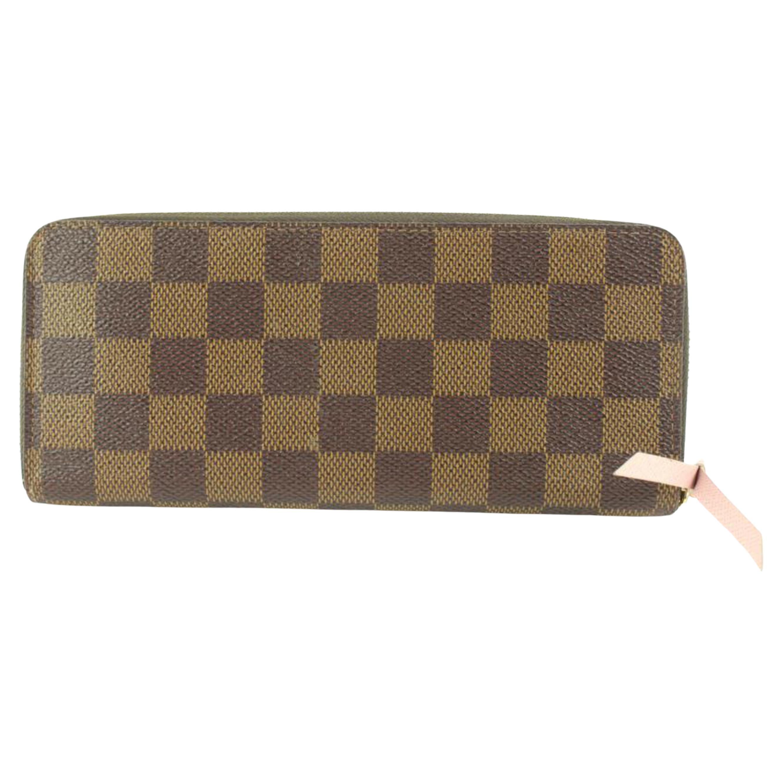 Louis Vuitton Damier Ebene Ballerine Clemence Portemonnaie mit langem Reißverschluss und 37LV0