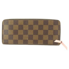 Louis Vuitton Damier Ebene Ballerine Clemence Portemonnaie mit langem Reißverschluss und 37LV0