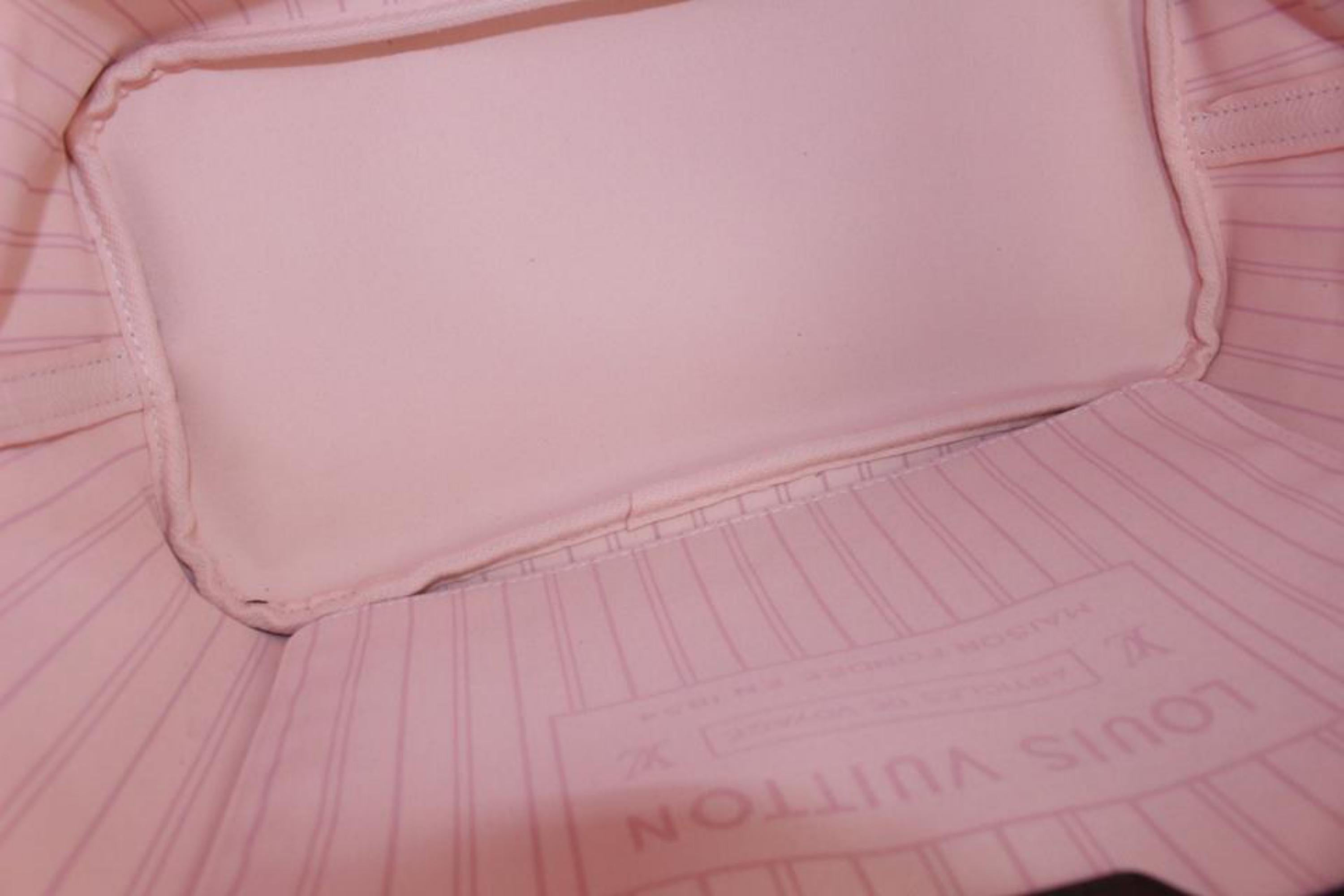 Louis Vuitton Damier Ebene Ballerine Pink Neverfull MM Tote Bag 72lv225s For Sale 1