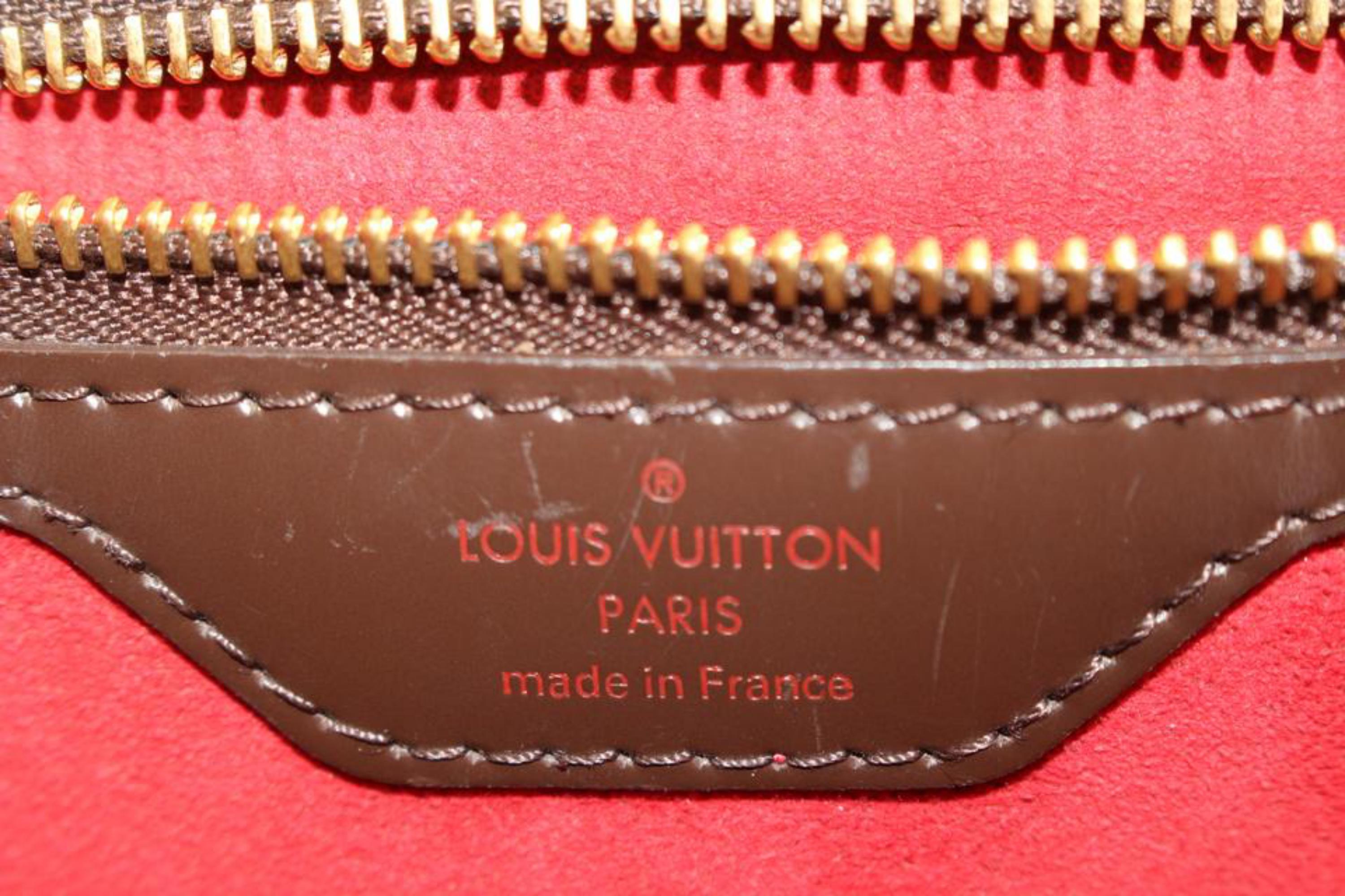 Louis Vuitton Damier Ebene Bergamo MM 2way Top Handle Bag 43lv37s In Good Condition In Dix hills, NY