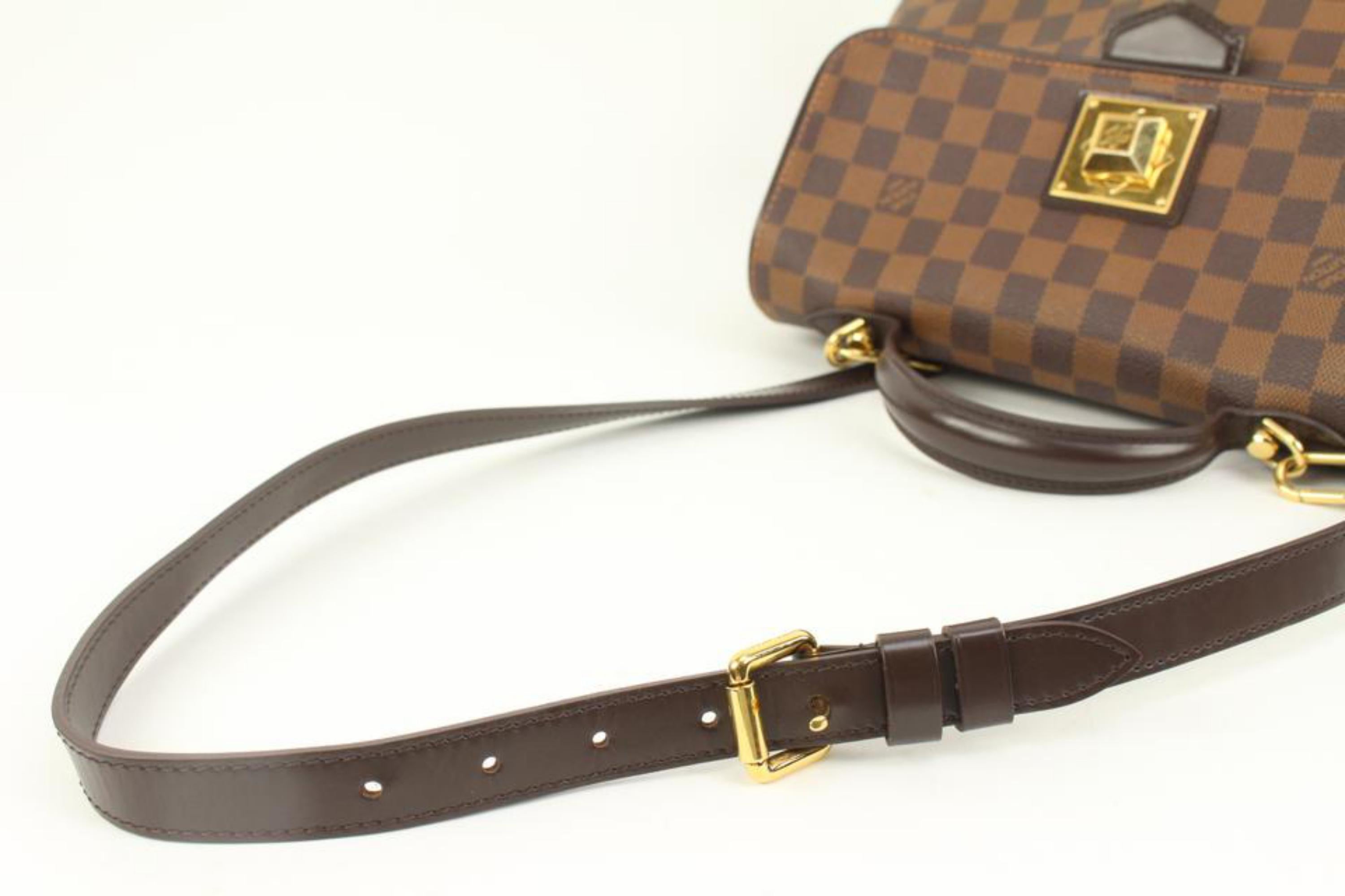 Women's Louis Vuitton Damier Ebene Bergamo MM 2way Top Handle Bag 43lv37s