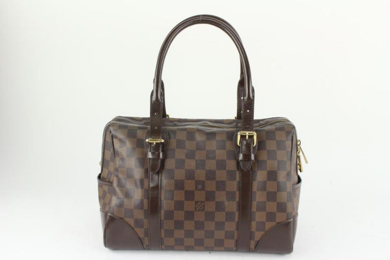 Louis Vuitton Damier Ebene Leather Berkeley Speedy Bag Brown
