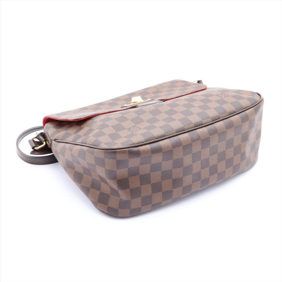 Louis Vuitton - Sac à bandoulière à rabat Besace en damier ébène et rose, 8LV712 en vente 2