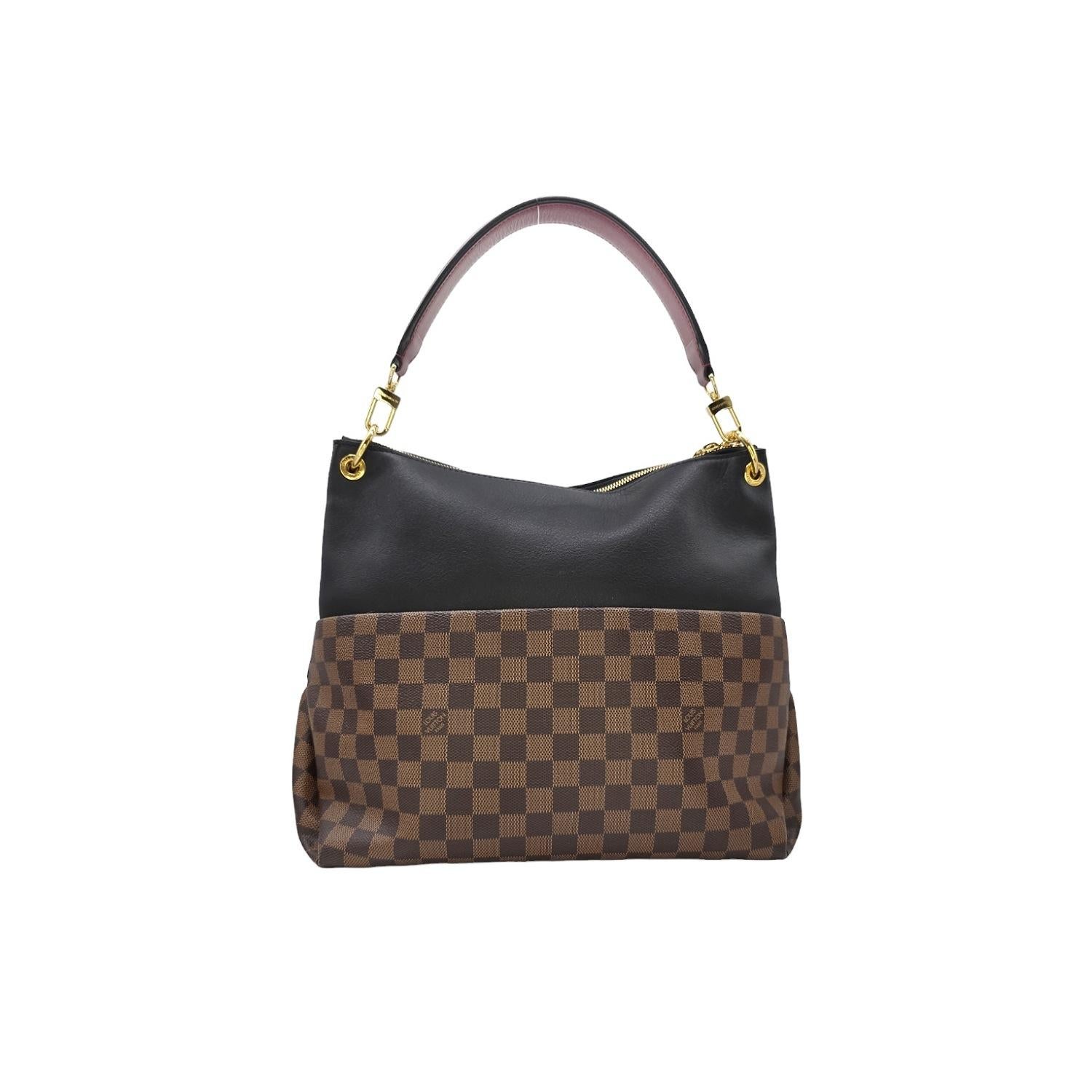 Louis Vuitton Damier Ebene Black Calfskin Maida Hobo In Excellent Condition In Scottsdale, AZ
