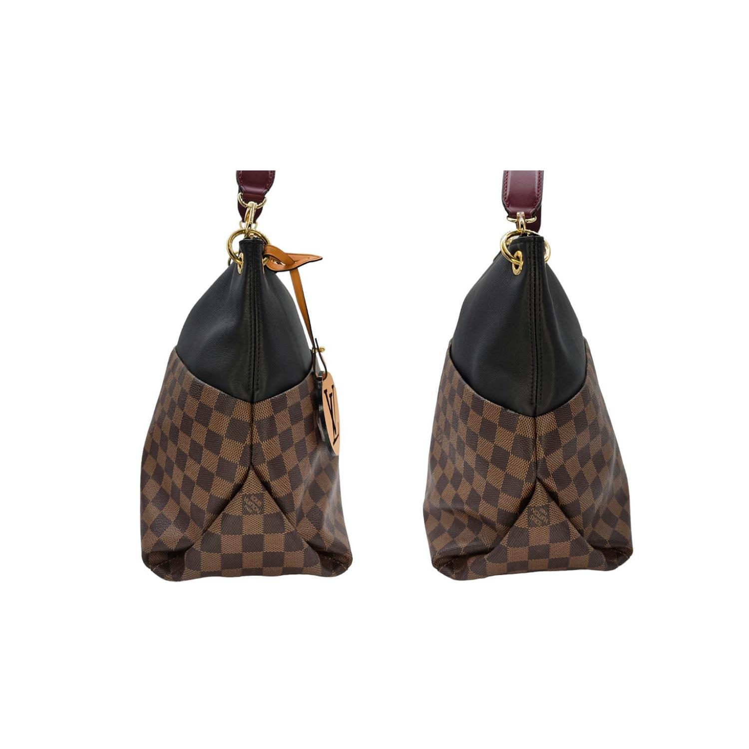 Women's Louis Vuitton Damier Ebene Black Calfskin Maida Hobo