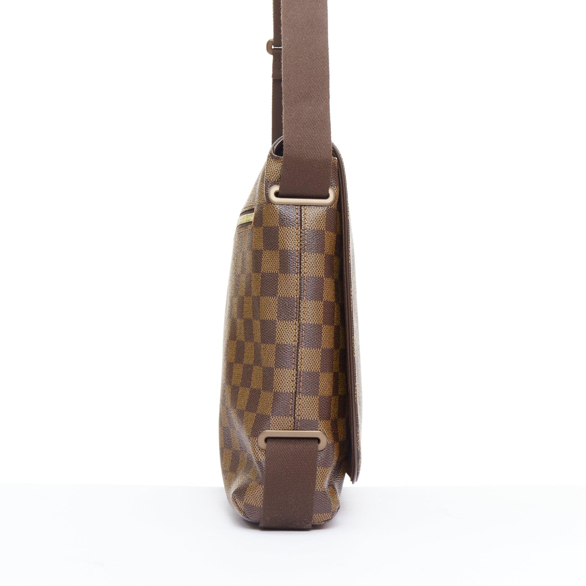 LOUIS VUITTON Bolso bandolera Damier Ebene Brooklyn marrón a cuadros LV Gris