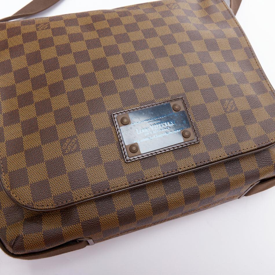 LOUIS VUITTON Bolso bandolera Damier Ebene Brooklyn marrón a cuadros LV 1