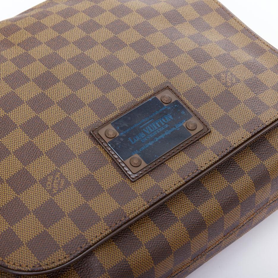 LOUIS VUITTON Bolso bandolera Damier Ebene Brooklyn marrón a cuadros LV 2