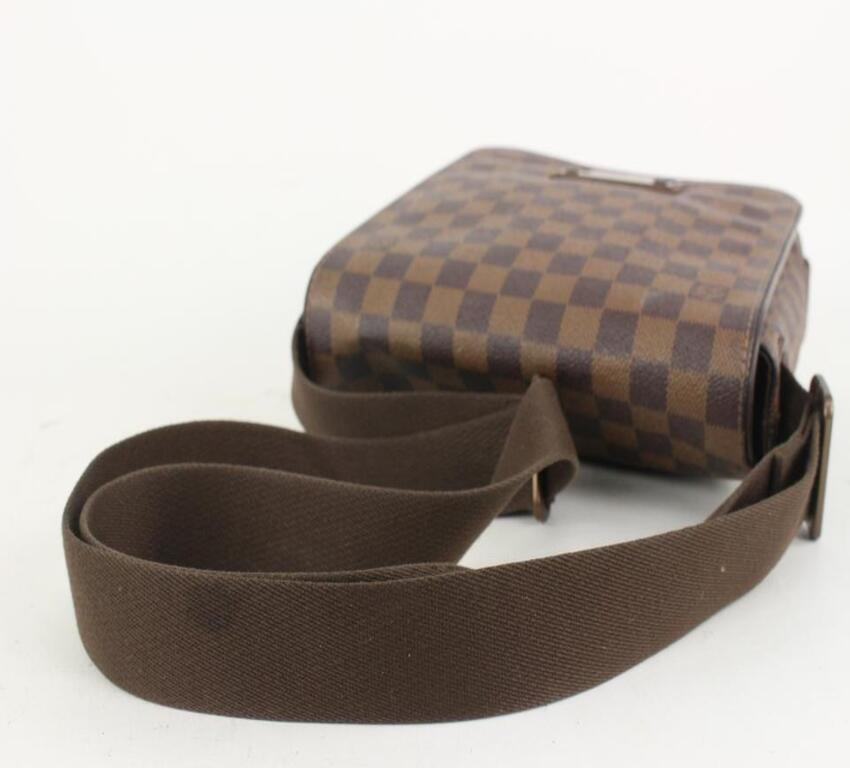 Louis Vuitton Damier Ebene Brooklyn PM Crossbody Messenger Flap Bag 921lv58 In Good Condition In Dix hills, NY