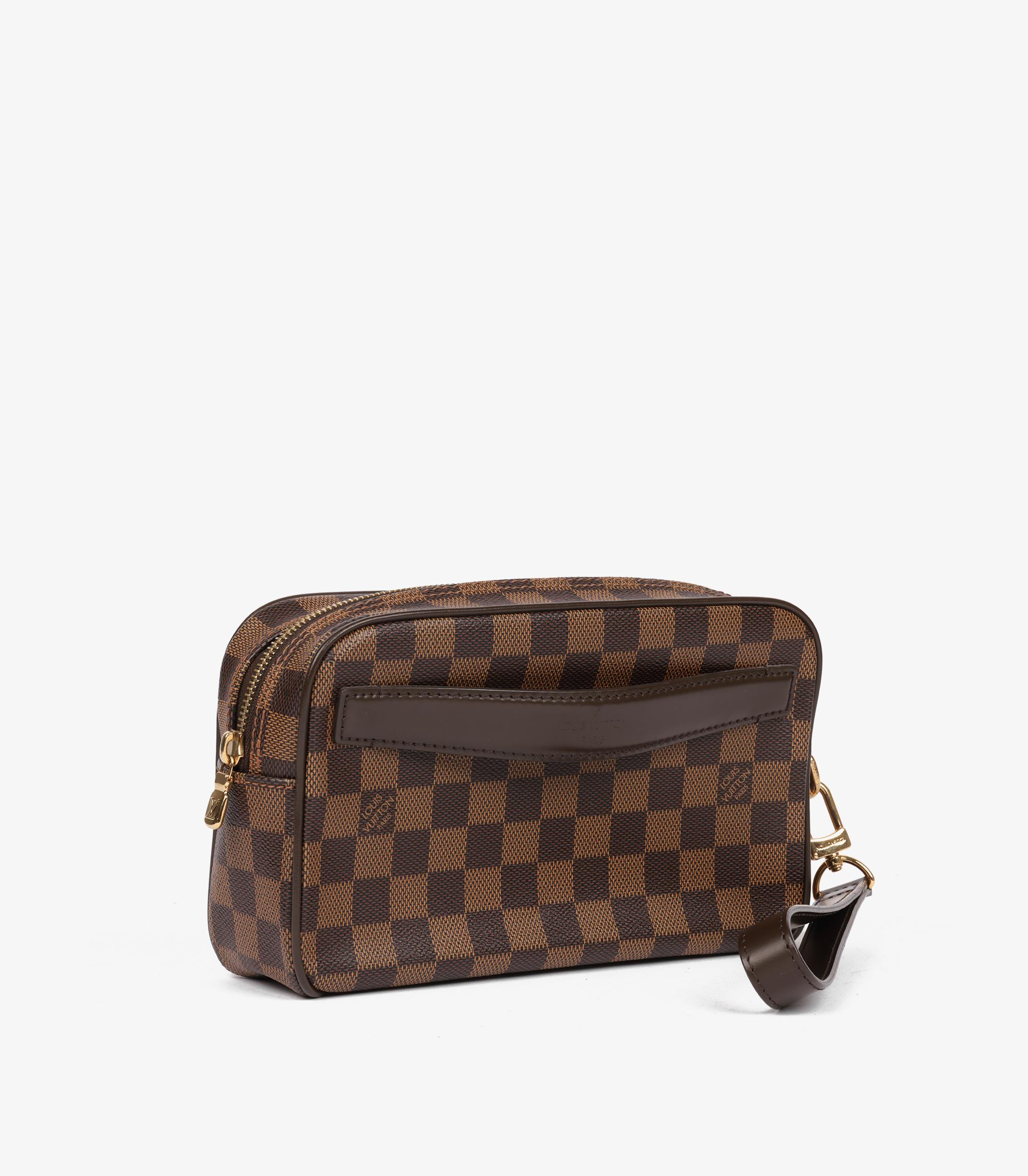 Louis Vuitton Damier Ebene Coated Canvas & Brown Calfskin Leather Pochette Saint Paul

Product Details
Xupes Ref: HB5831
Brand: Louis Vuitton
Model: Pochette Saint Paul
Type: Clutch, Wristlet
Serial Number: SN4104
Age: 2014
RRP: £1,250
Accompanied