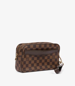 Louis Vuitton Damier Ebene & Brown Calfskin Leather Pochette Saint Paul
