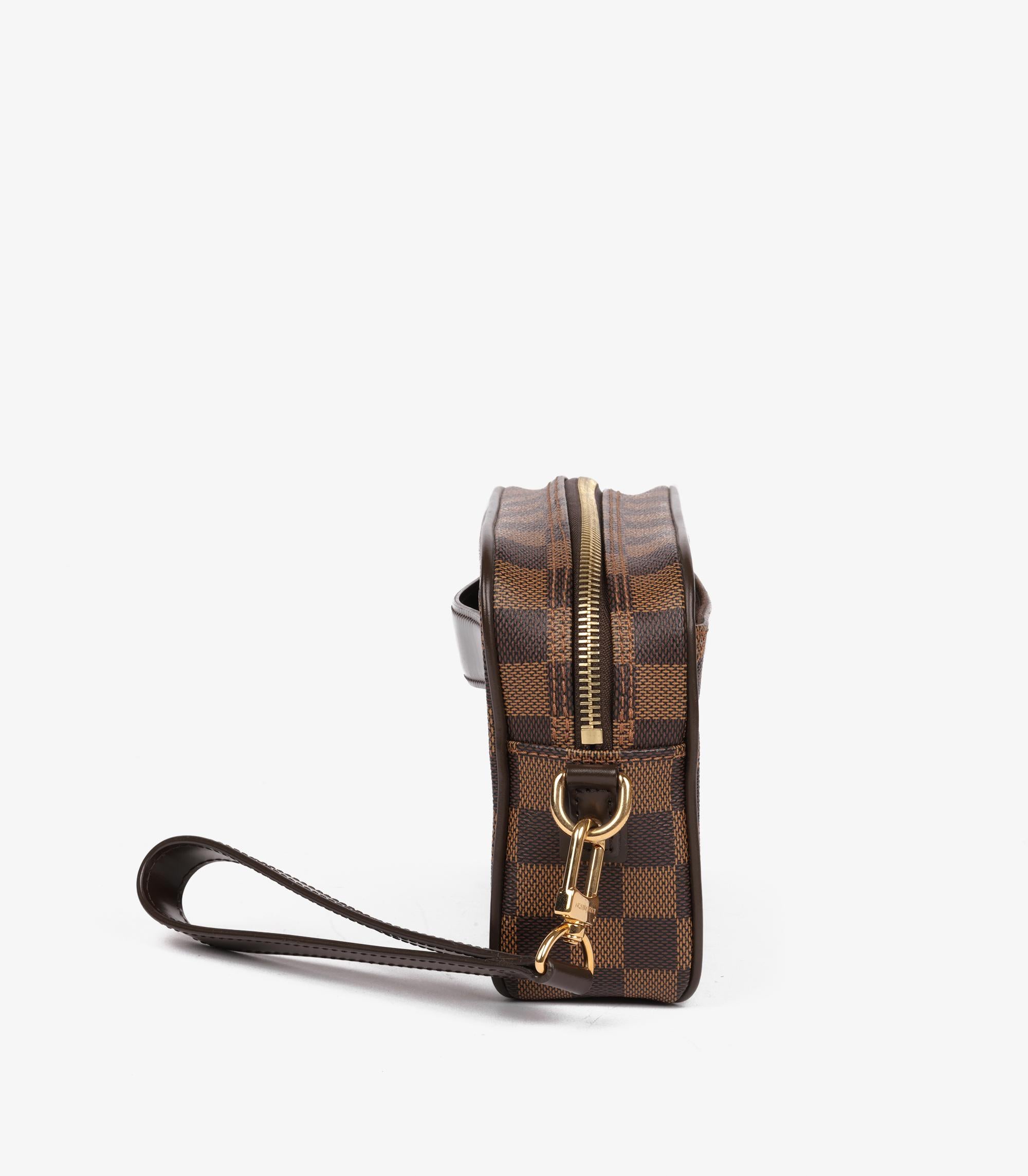 Louis Vuitton Damier Ebene & Brown Calfskin Leather Pochette Saint Paul für Damen oder Herren im Angebot