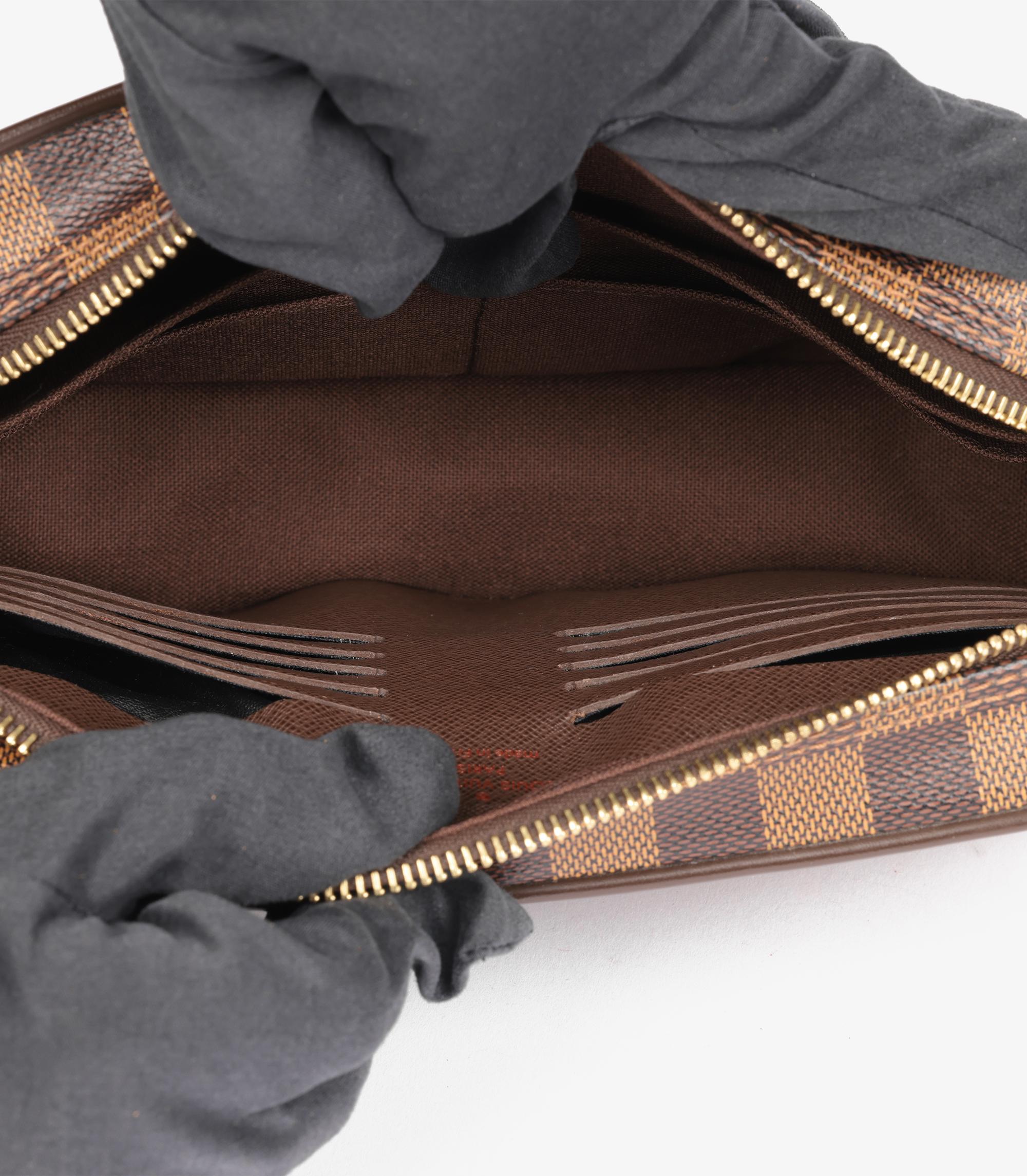 Louis Vuitton Damier Ebene & Brown Calfskin Leather Pochette Saint Paul im Angebot 2