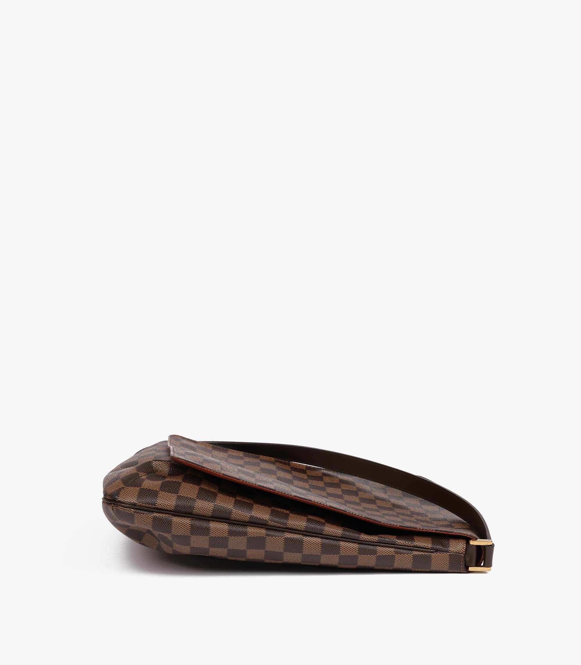 Louis Vuitton Damier Ebene & Cuir de veau marron Vintage Musette Salsa GM en vente 1