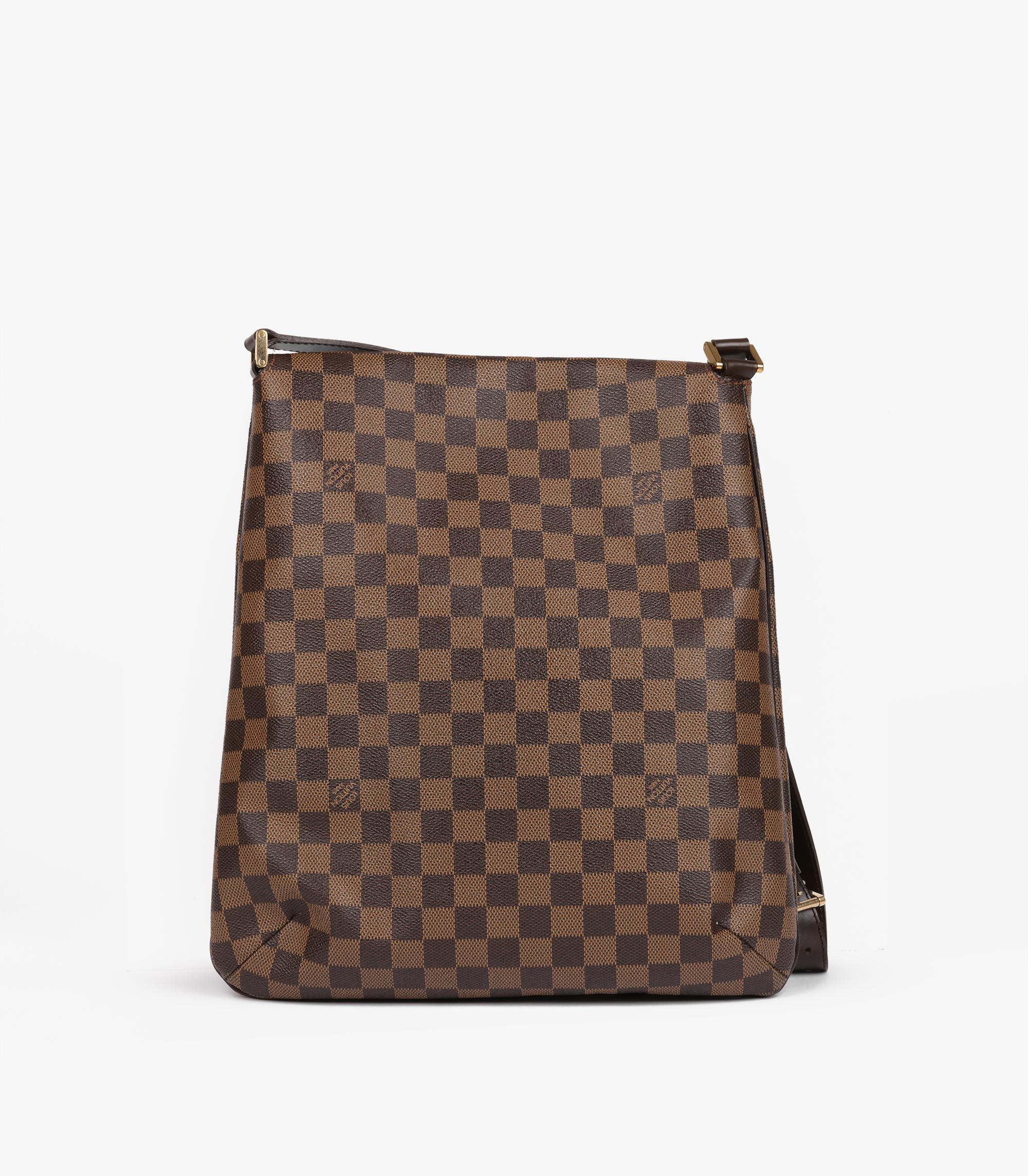 Louis Vuitton Damier Ebene & Cuir de veau marron Vintage Musette Salsa GM en vente 2