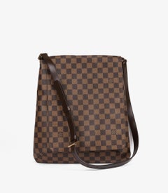 Louis Vuitton Damier Ebene & Cuir de veau marron Vintage Musette Salsa GM