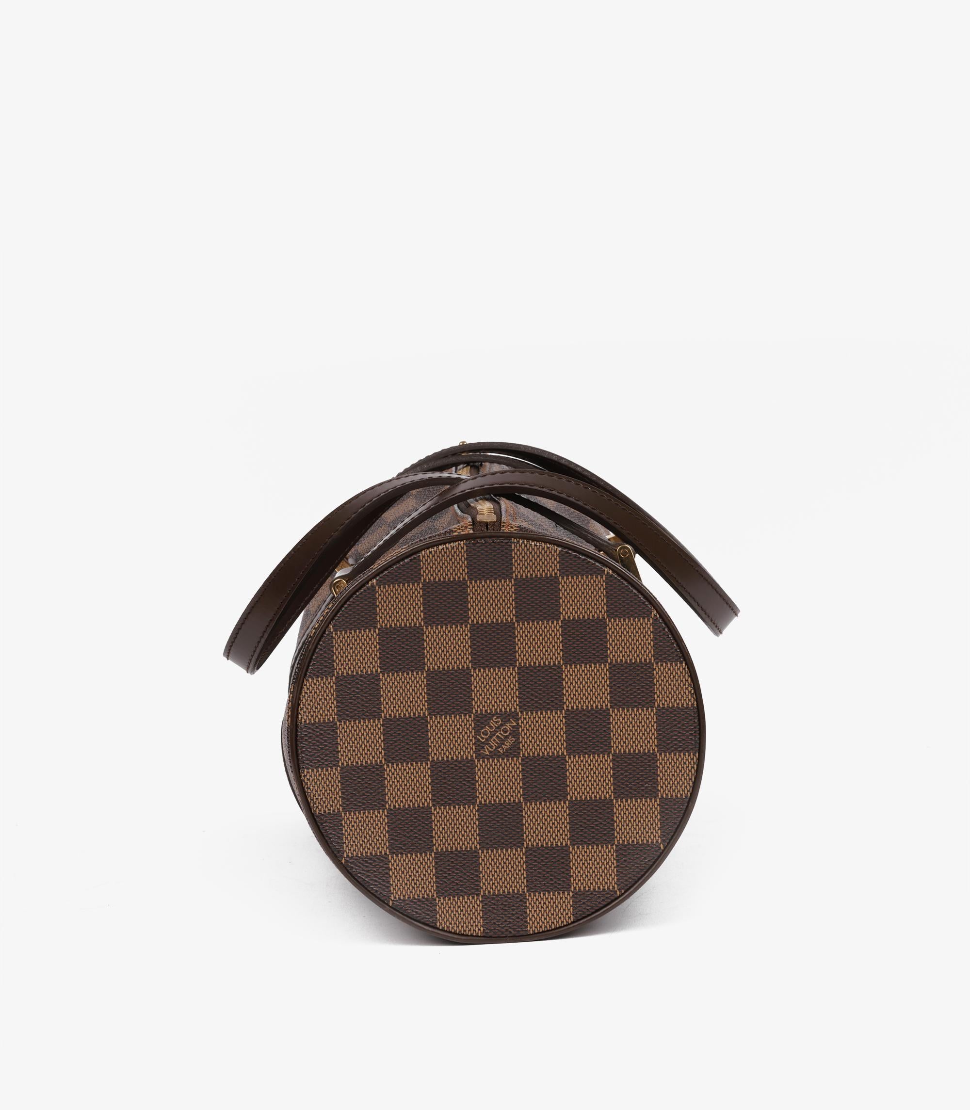 Louis Vuitton Damier Ebene & Brown Calfskin Leather Vintage Papillon 30 en vente 1
