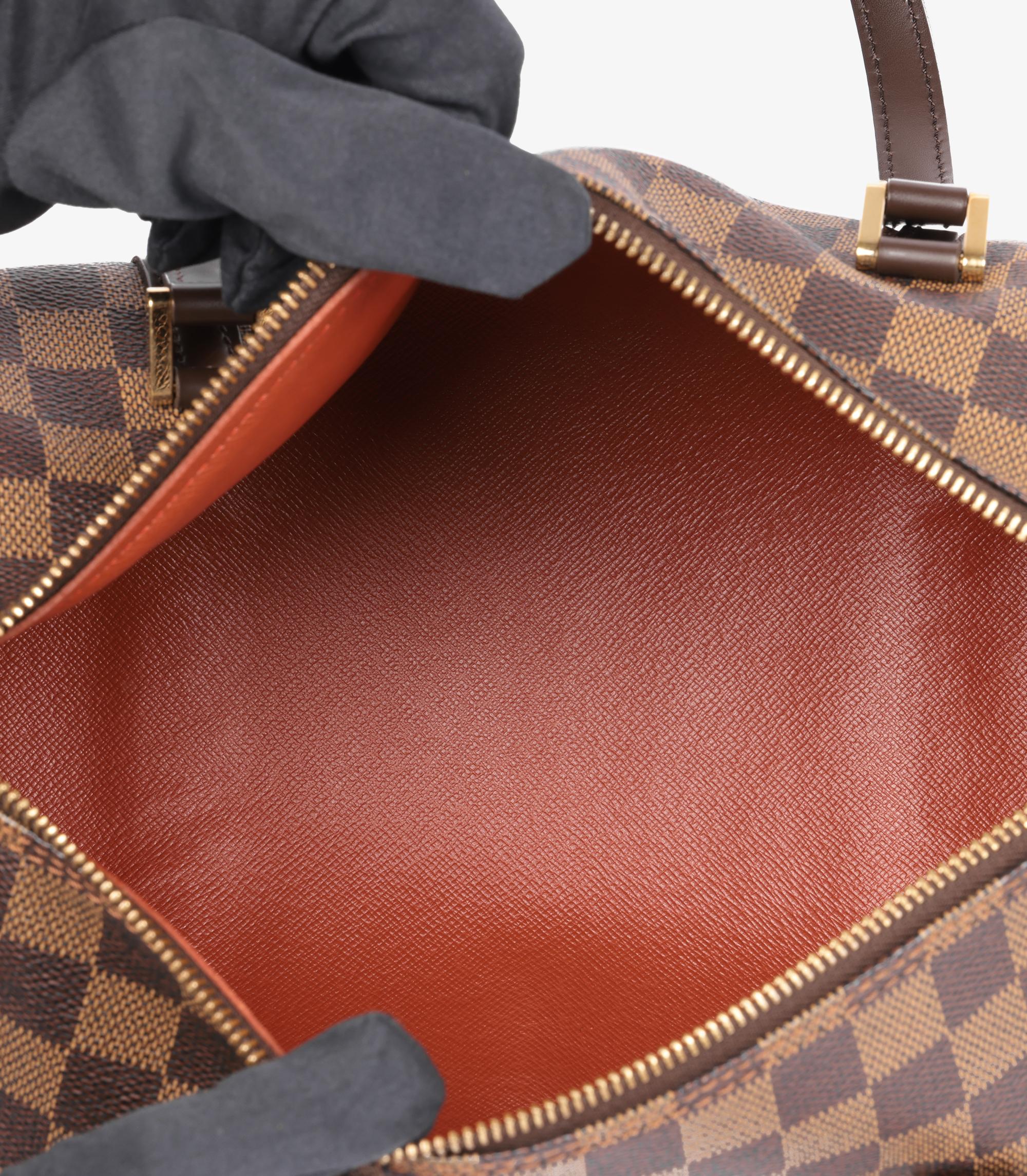 Louis Vuitton Damier Ebene & Brown Calfskin Leather Vintage Papillon 30 en vente 2