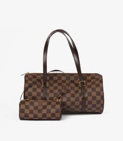 Louis Vuitton Damier Ebene & Brown Calfskin Leather Vintage Papillon 30