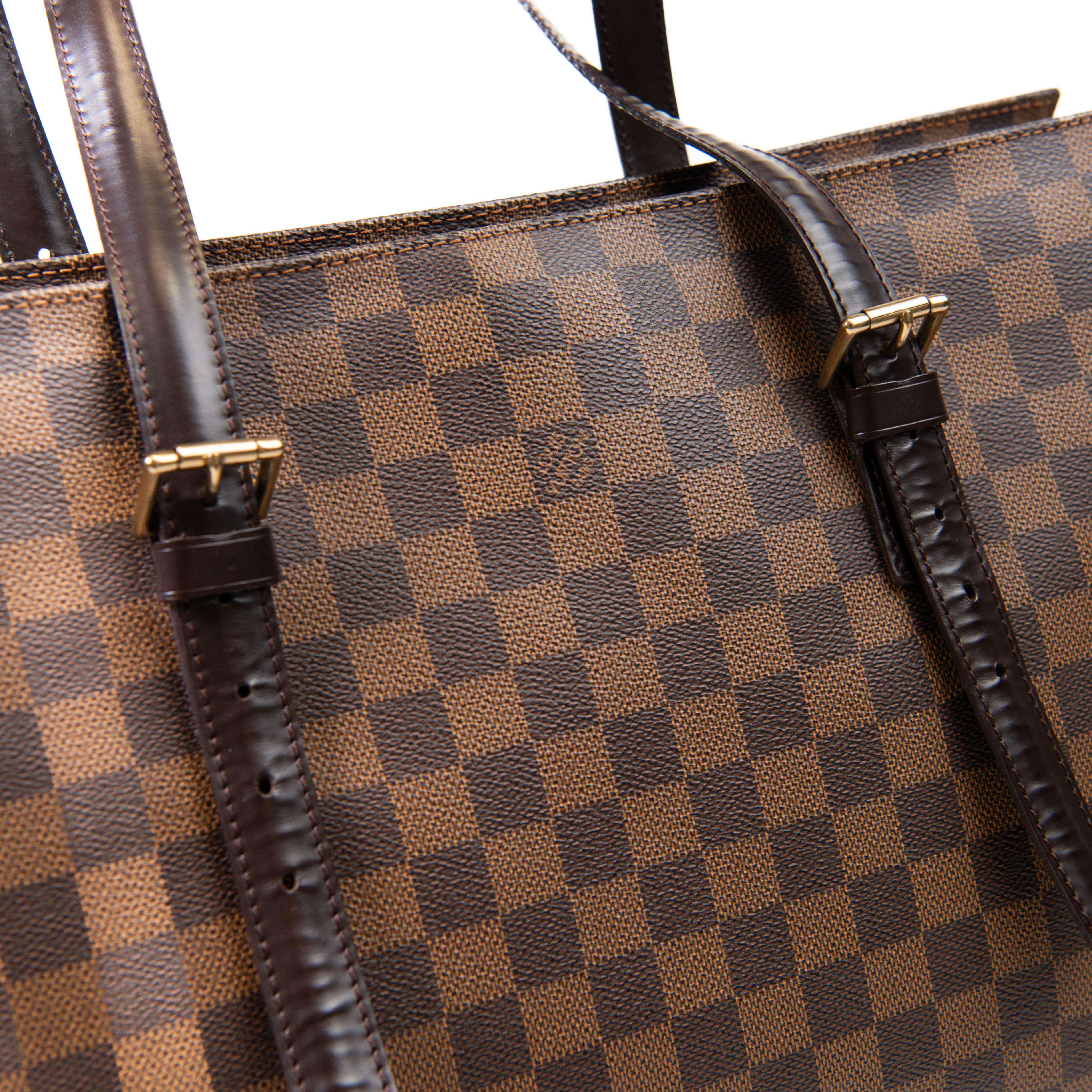 Louis Vuitton Damier Ebene Brown Canvas Chelsea Tote For Sale 2
