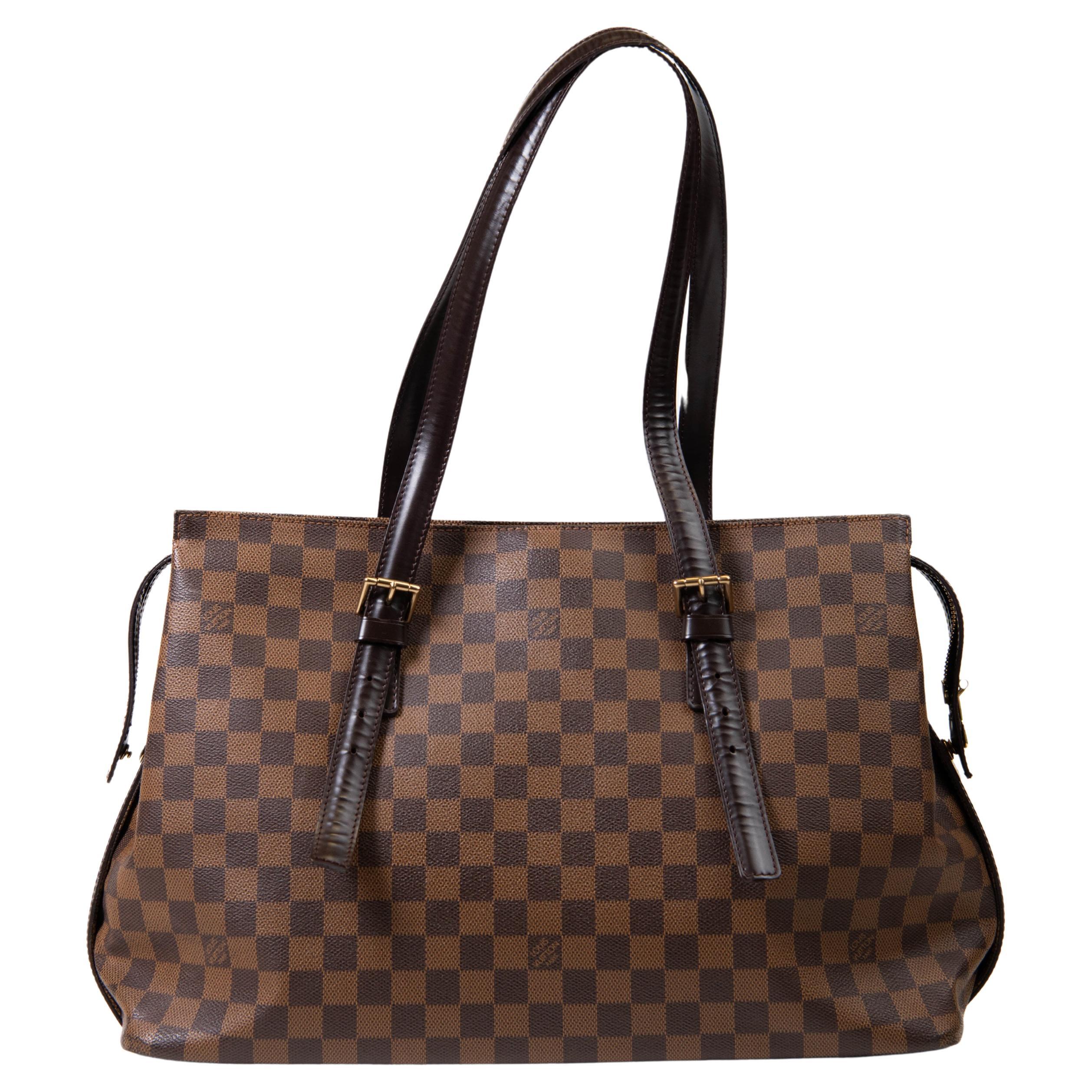 Louis Vuitton Damier Ebene Brown Canvas Chelsea Tote For Sale