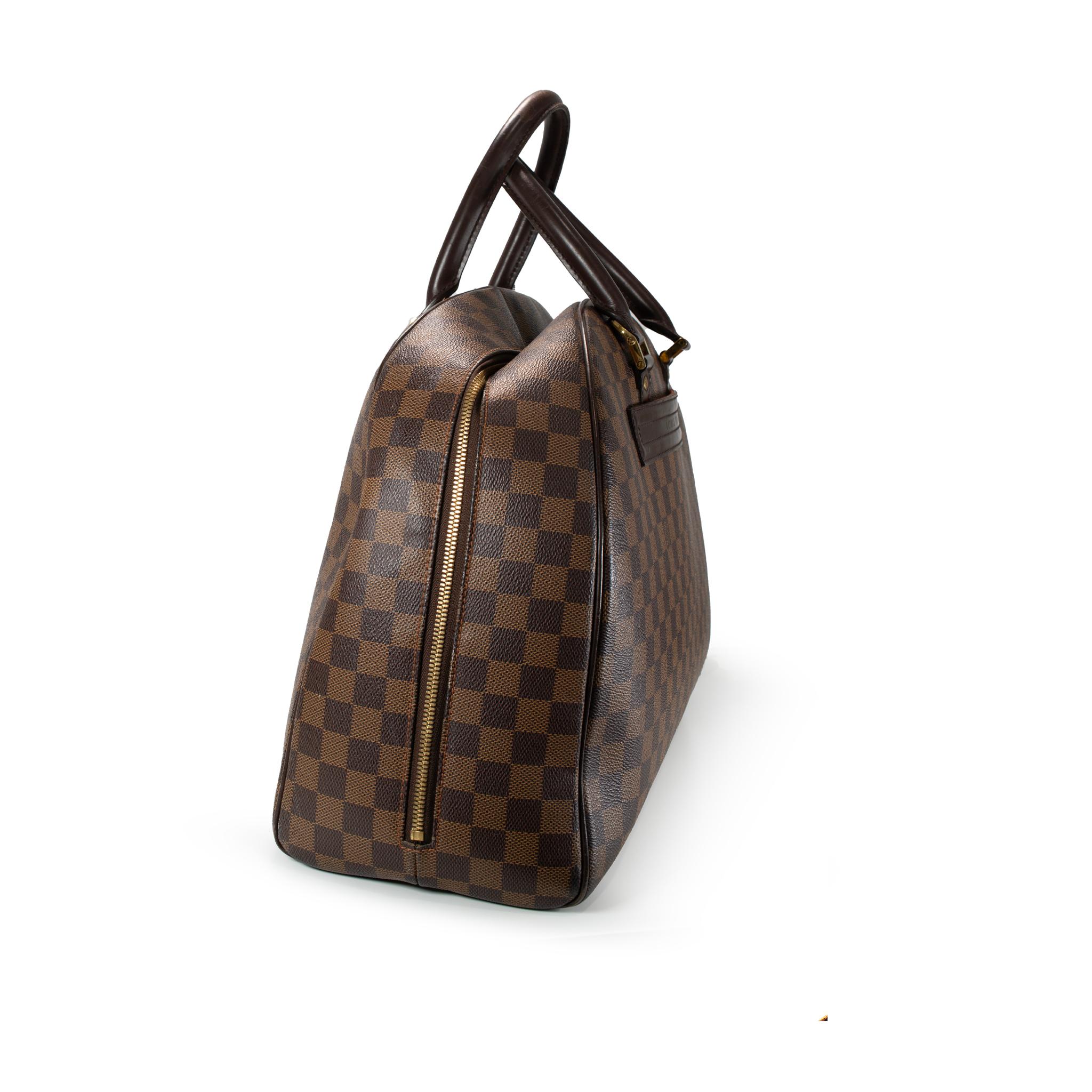 Marron Louis Vuitton Damier Ebene Brown Canvas N41455 Nolita 24 Heures Travel Handbag en vente