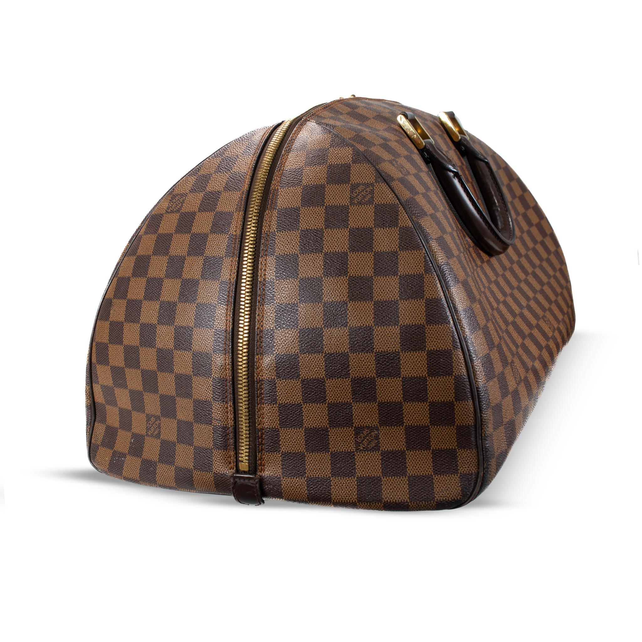 Louis Vuitton Damier Ebene Brown Canvas Ribera GM Satchel Weekender Handbag Pour femmes en vente