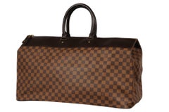 Louis Vuitton Damier Ebene Brown Tan Greenwich GM Carry On Travel Duffle Bag