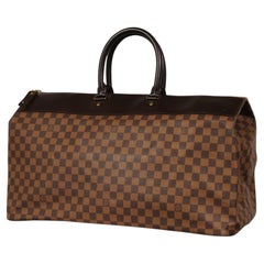 Louis Vuitton Damier Ebene Brown Tan Greenwich GM Carry On Travel Duffle Bag