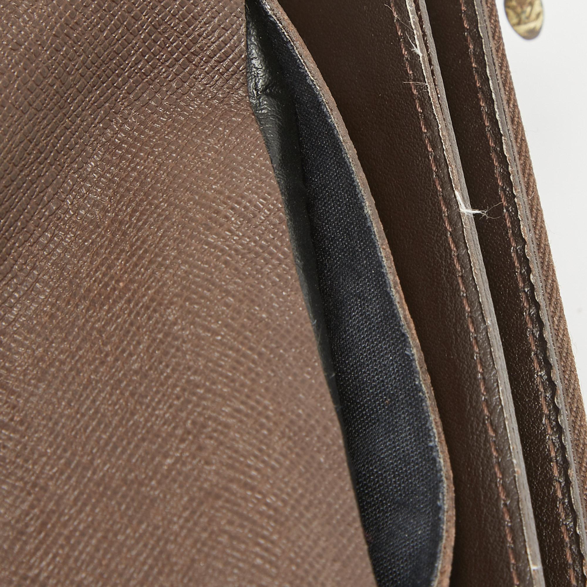 Louis Vuitton Damier Ebene Akzent-Brieftasche aus Segeltuch Accordeon im Angebot 6
