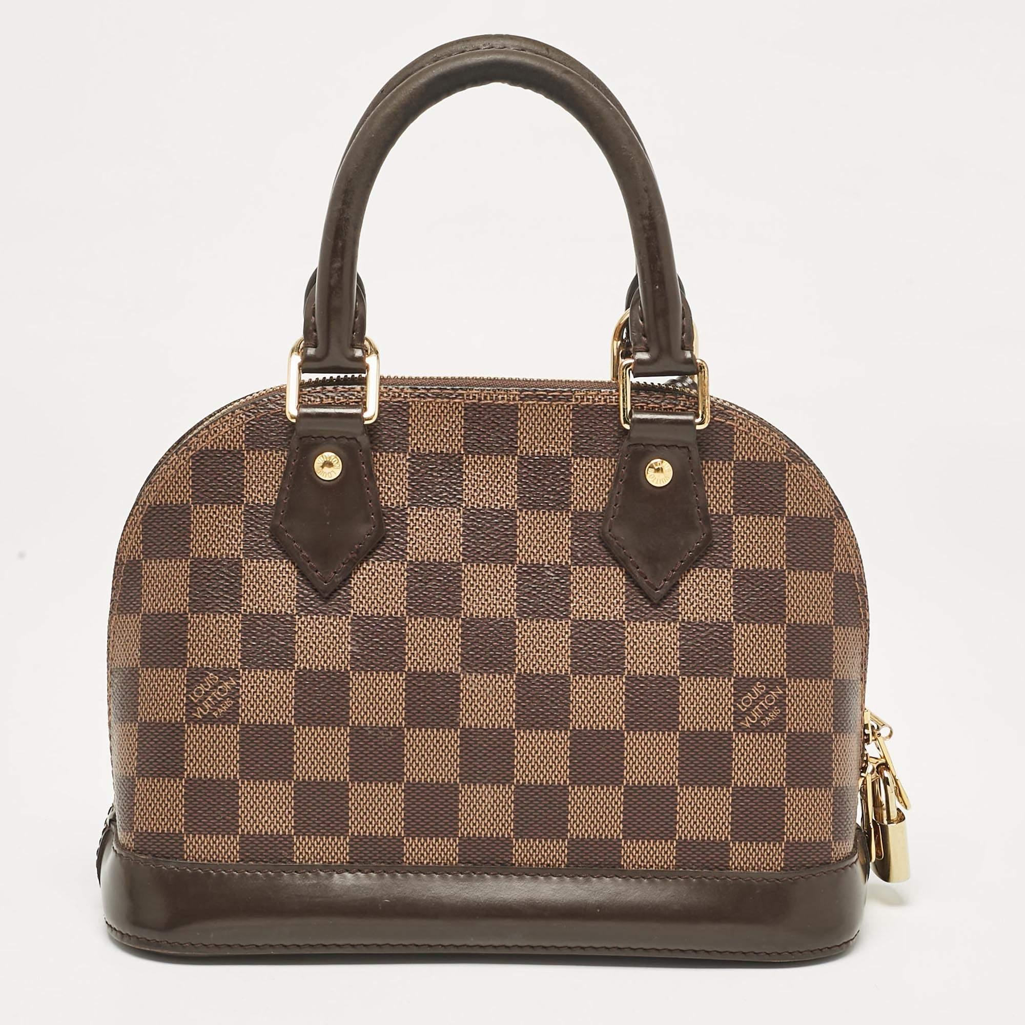 Louis Vuitton - Sac Alma BB en toile damier ébène État moyen à Dubai, Al Qouz 2