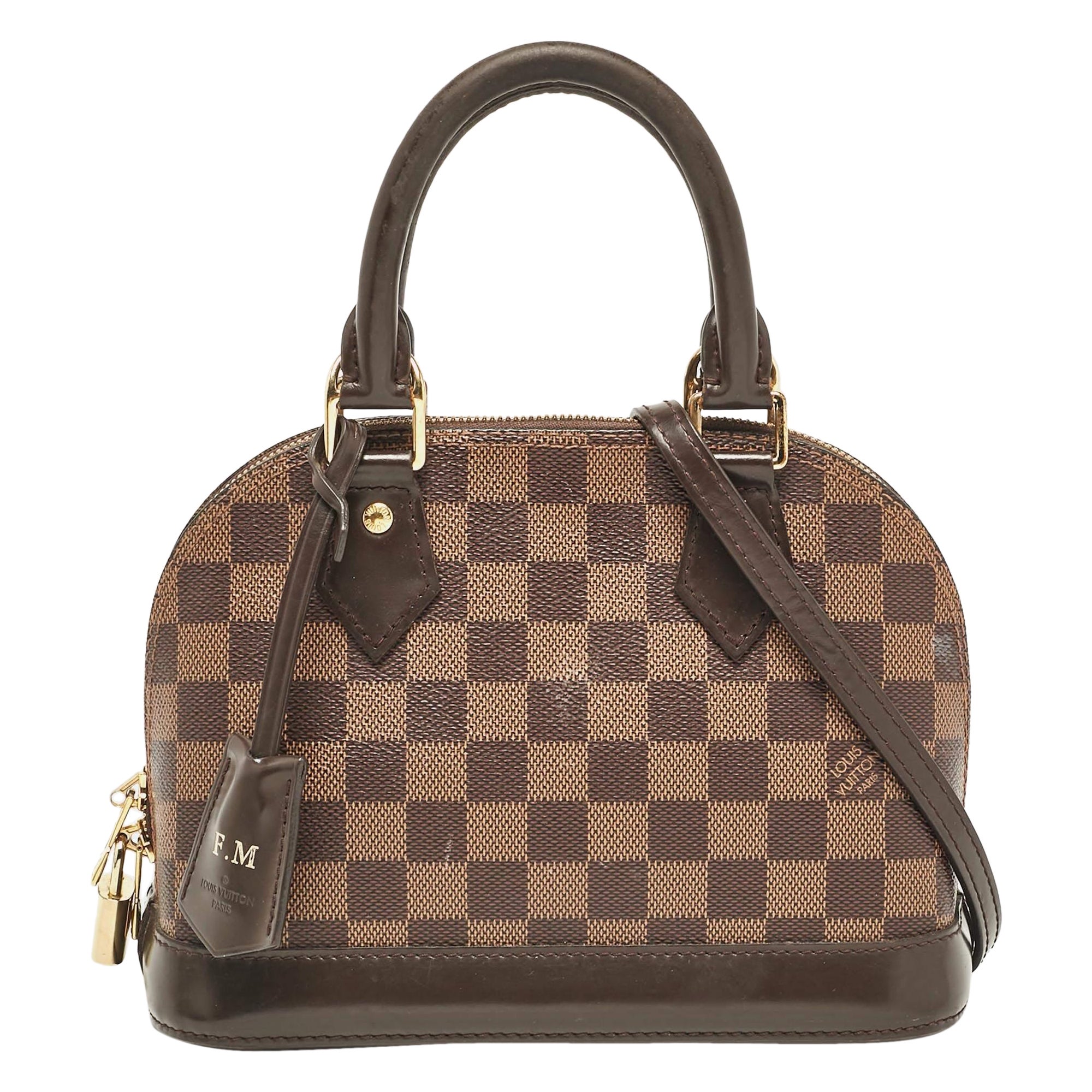 Louis Vuitton - Sac Alma BB en toile damier ébène