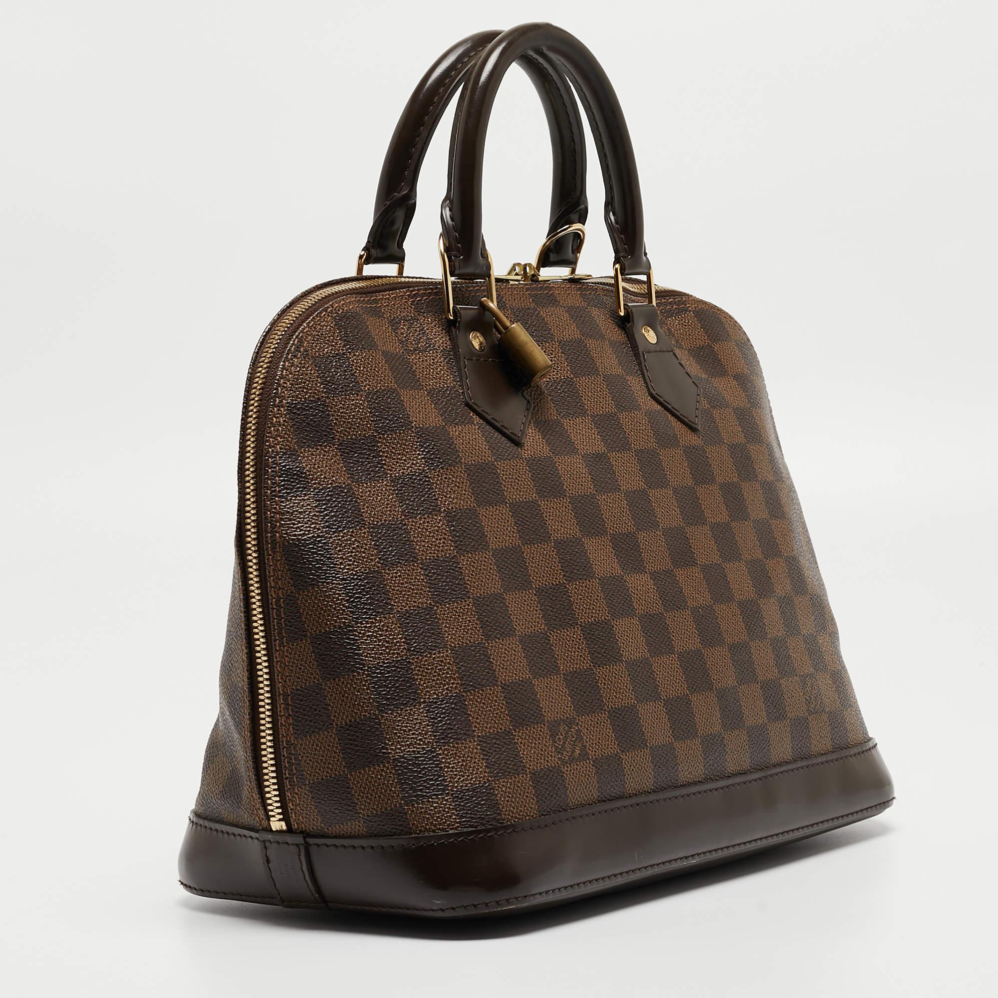 Louis Vuitton Damier Ebene Canvas Alma PM Bag For Sale 6