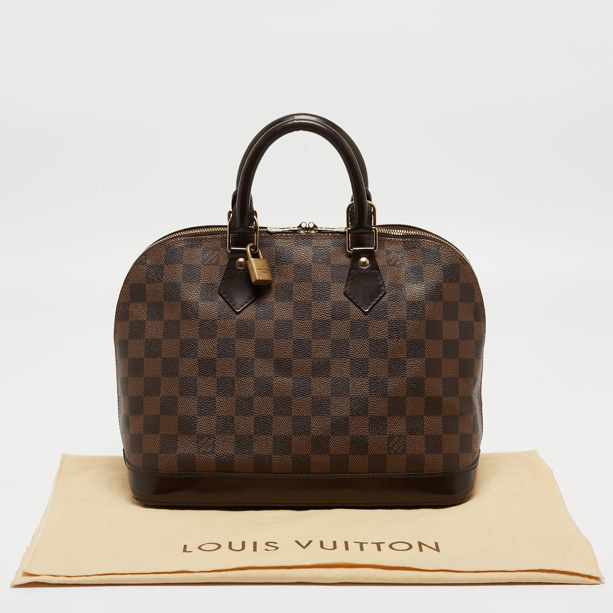 Louis Vuitton Damier Ebene Canvas Alma PM Bag For Sale 4