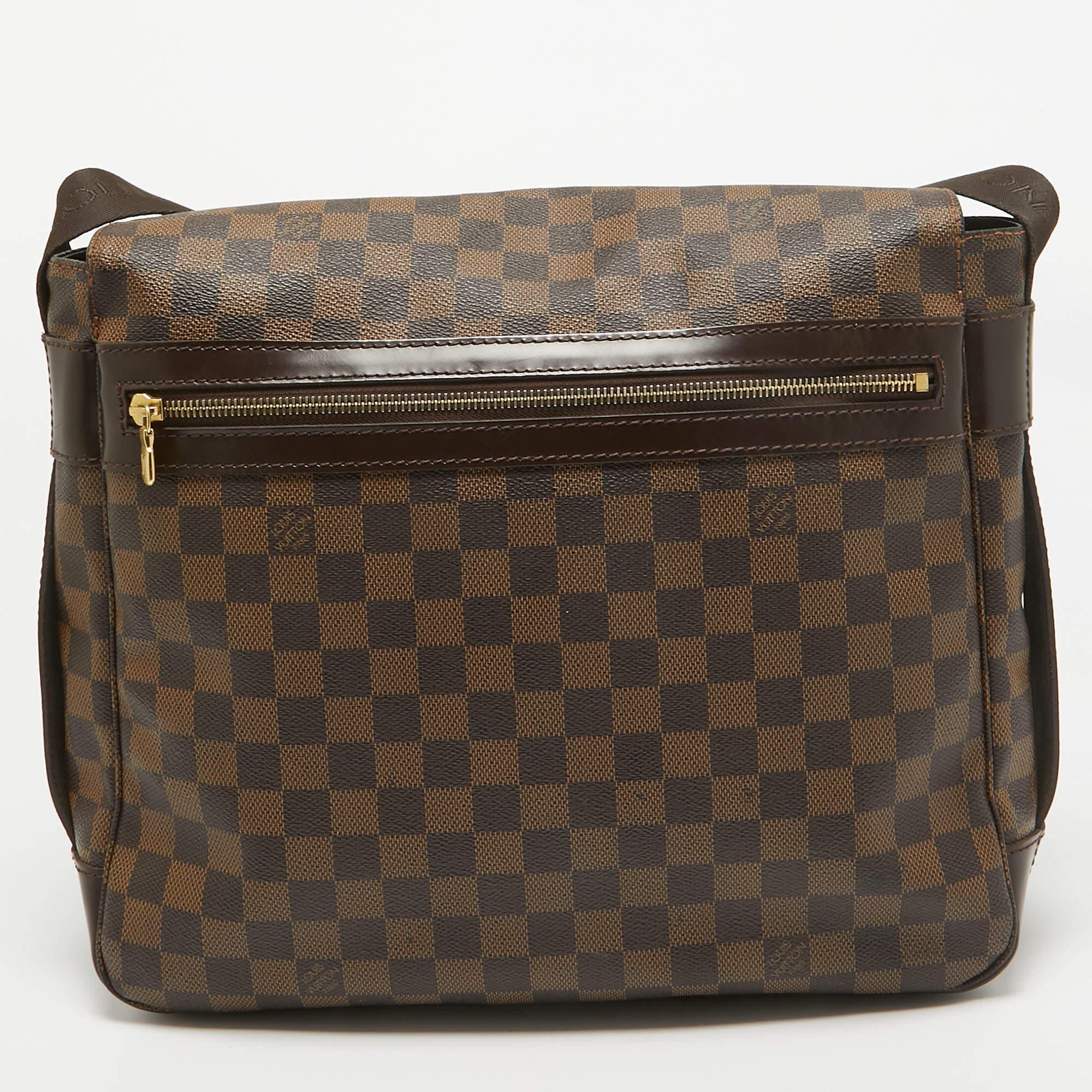 Louis Vuitton Damier Ebene Canvas and Leather Bastille Messenger Bag In Good Condition In Dubai, Al Qouz 2