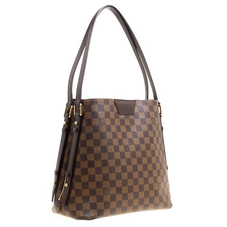 Louis Vuitton Damier Ebene Canvas and Leather Cabas Rivington GM Bag at 1stdibs