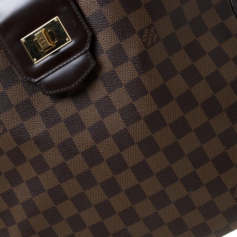 Black Louis Vuitton Damier Ebene Canvas and Leather Cabas Rosebery Tote