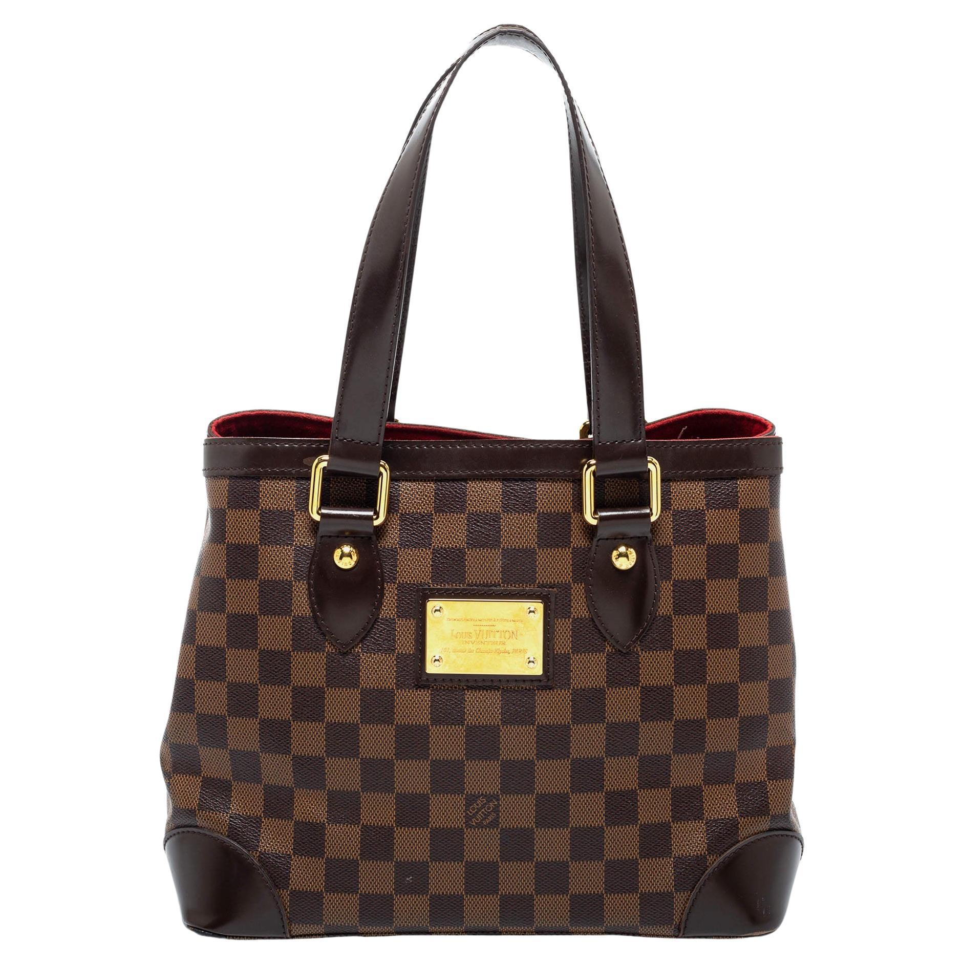 Louis Vuitton Damier Ebene Canvas and Leather Hampstead PM Bag at 1stDibs