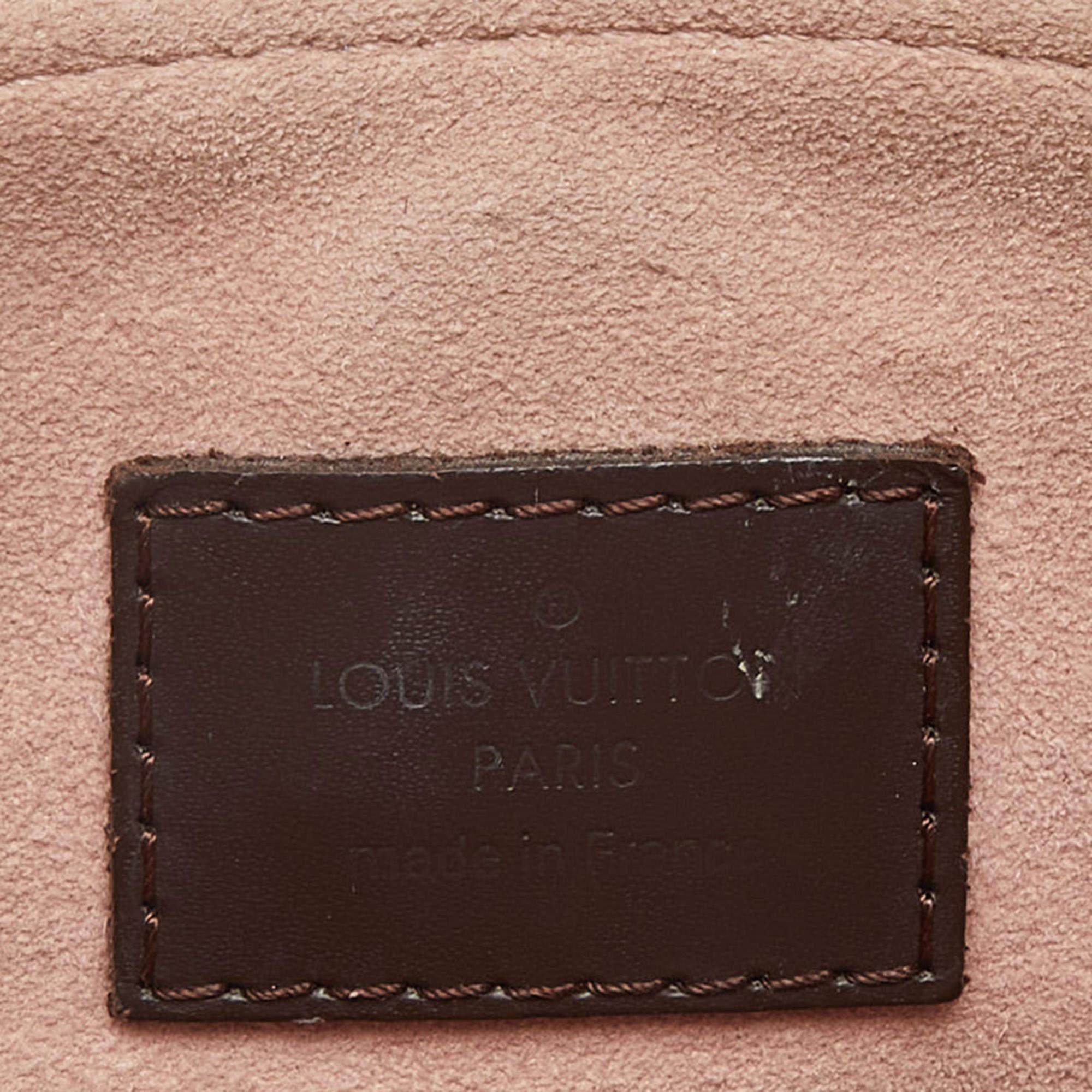 Louis Vuitton - Sac Normandie en toile et cuir damier ébène en vente 8