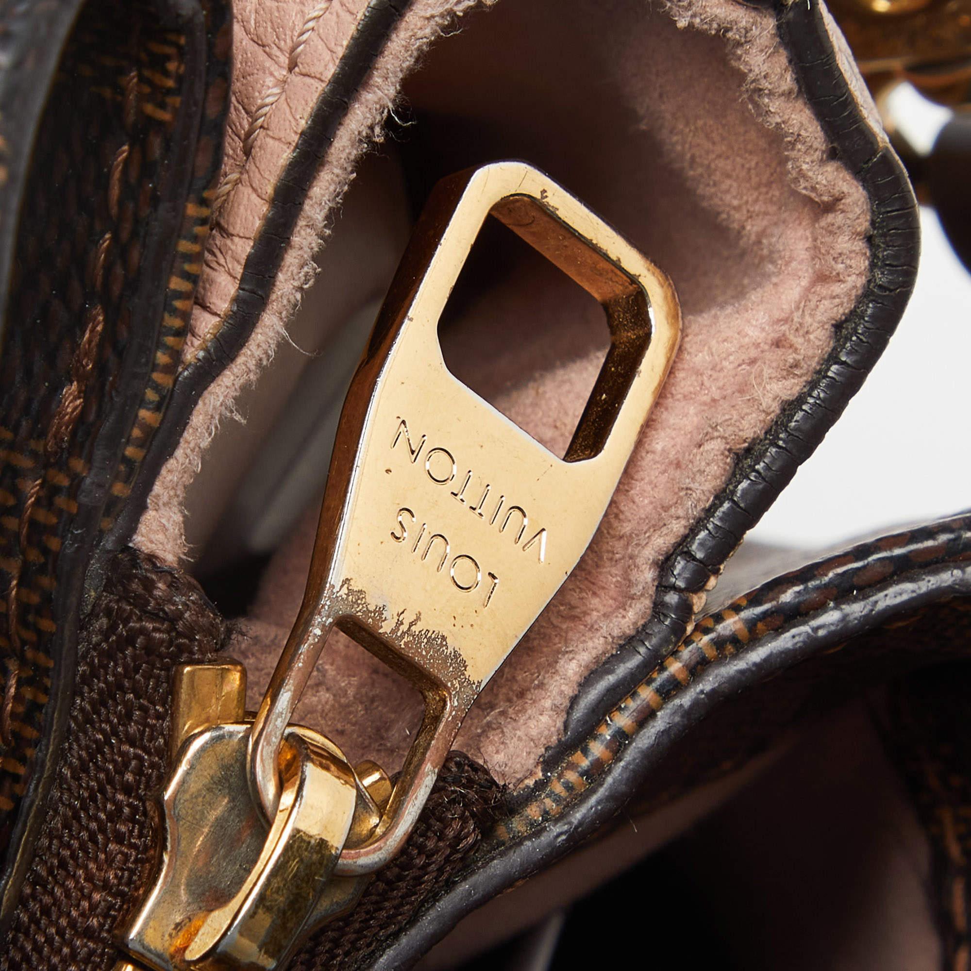 Louis Vuitton Damier Ebene Normandie-Tasche aus Segeltuch und Leder im Angebot 12