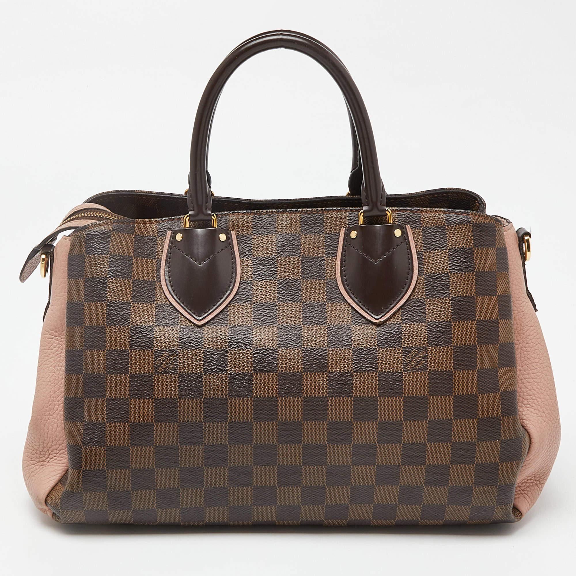 Louis Vuitton Damier Ebene Normandie Tasche aus Segeltuch und Leder bei 1stDibs