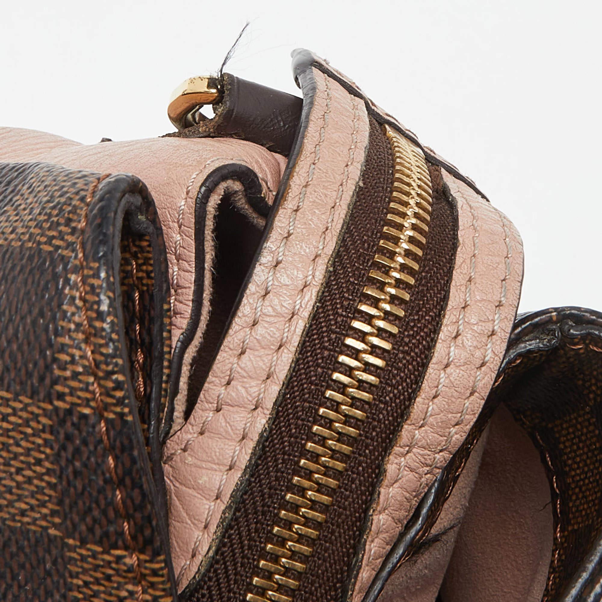 Louis Vuitton Damier Ebene Normandie-Tasche aus Segeltuch und Leder im Angebot 3