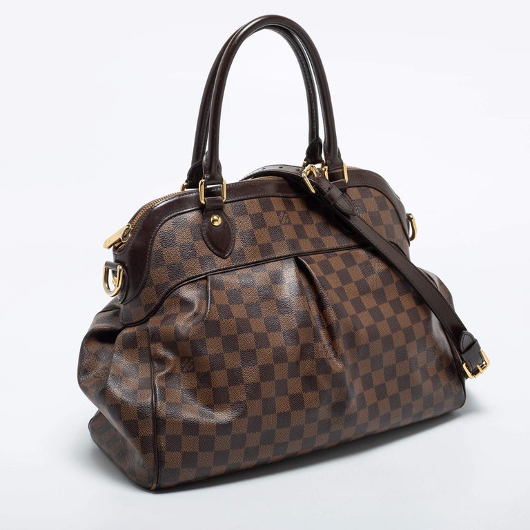 Louis Vuitton Damier Ebene Canvas Leather Trevi Gm Shoulder Bag in