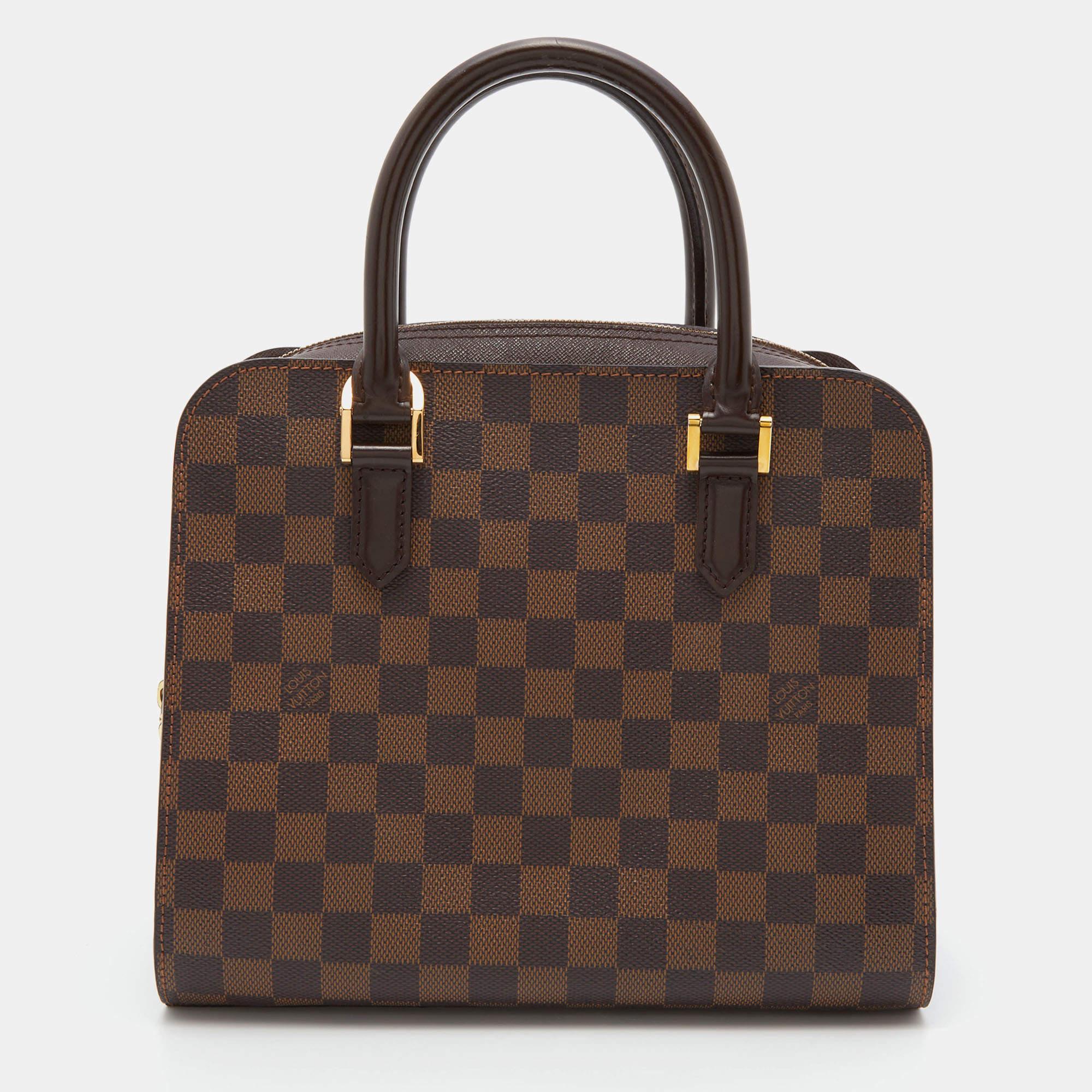 Louis Vuitton Damier Ebene Canvas and Leather Triana Bag 7