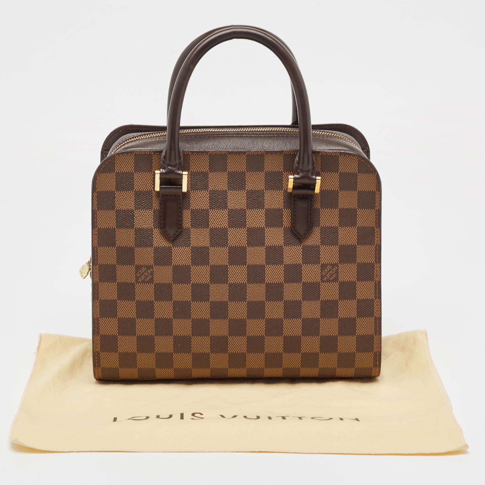 Louis Vuitton Damier Ebene Canvas and Leather Triana Bag In Fair Condition In Dubai, Al Qouz 2