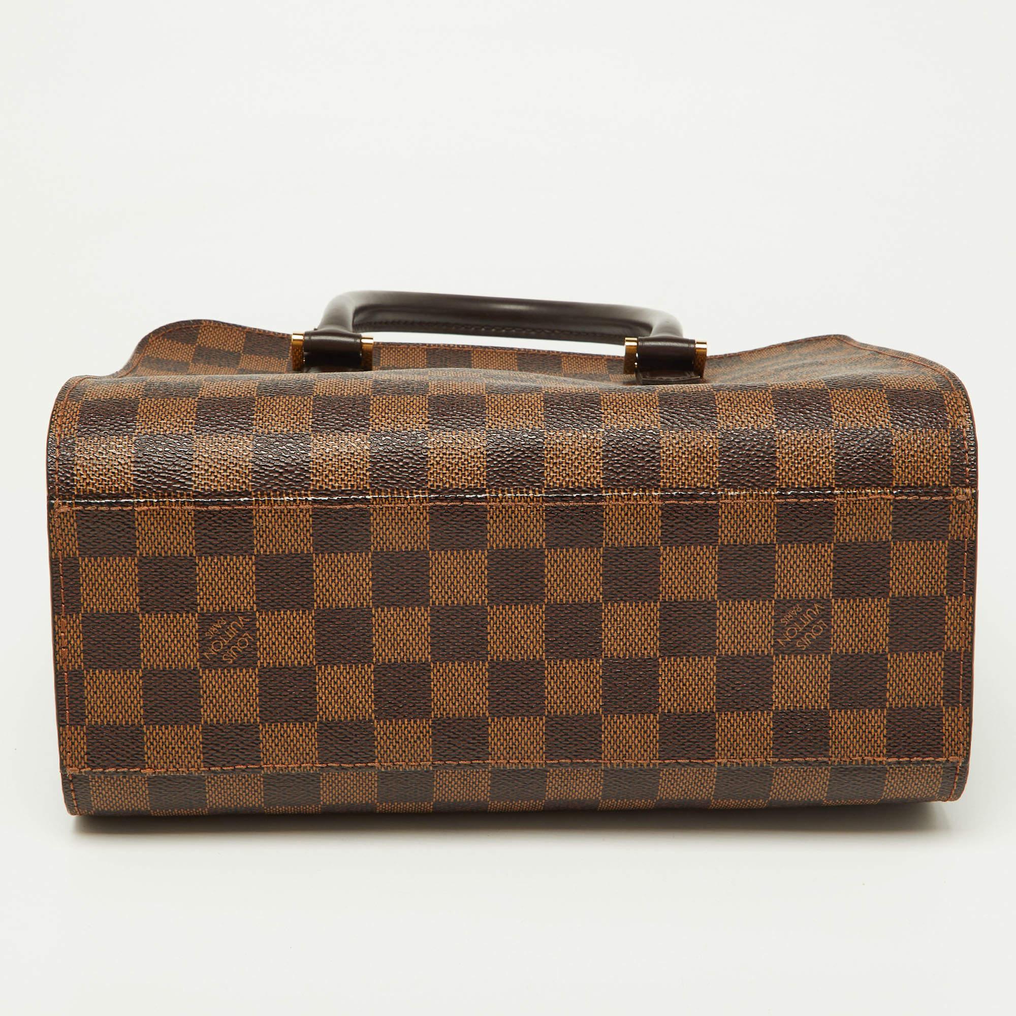 Bolso Triana Louis Vuitton Damier Ebene de lona y piel en venta 1