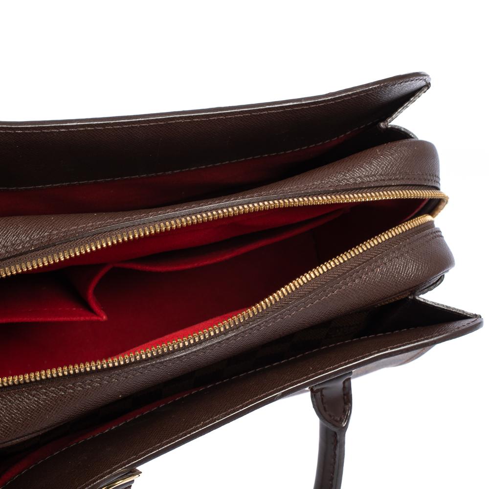 Black Louis Vuitton Damier Ebene Canvas and Leather Triana Bag
