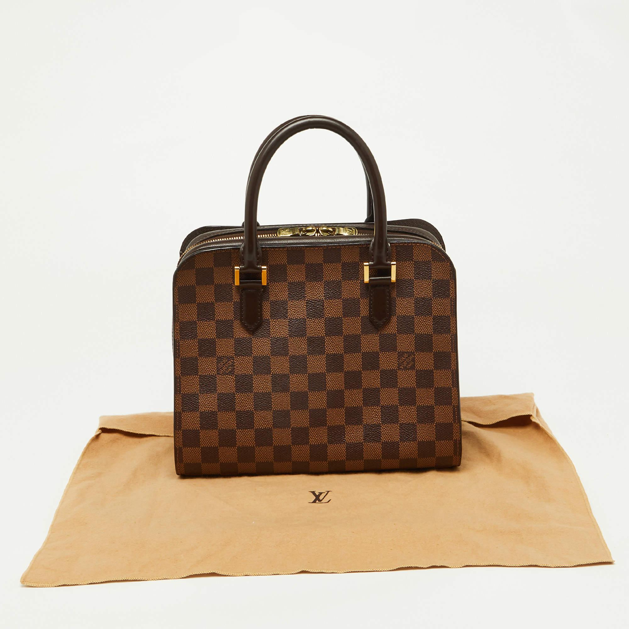 Bolso Triana Louis Vuitton Damier Ebene de lona y piel en venta 4